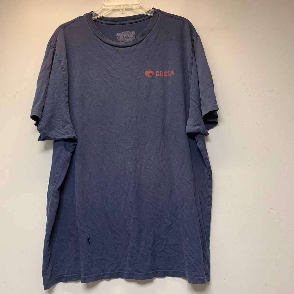 Costa Del Mar T Shirt Mens XL Blue Fair Marlin Graphic Fishing Tee Short Sleeve